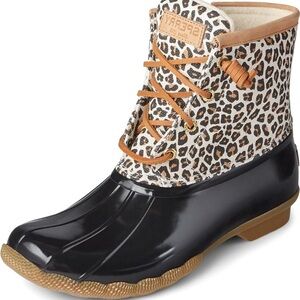 Sperry women’s saltwater animal print duck boots size 10